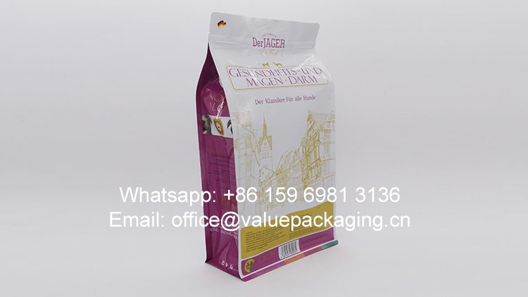 1.5kg flat bottom gusseted bag for pet foods