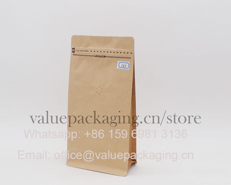 500g Coffee beans Kraft paper Box Bottom Bag