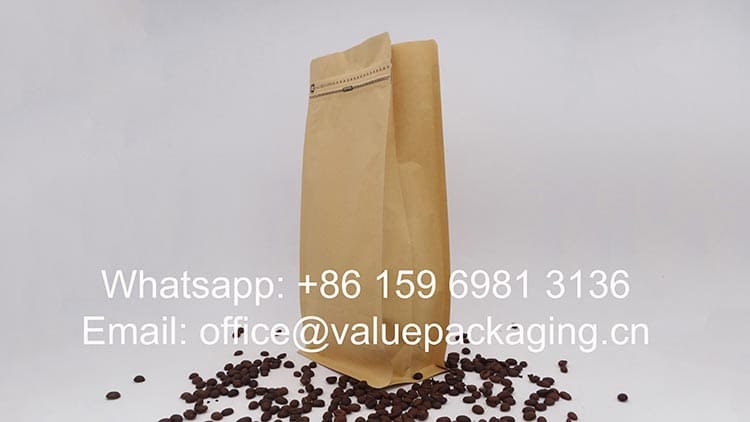 1kg kraft paper flat bottom coffee bag