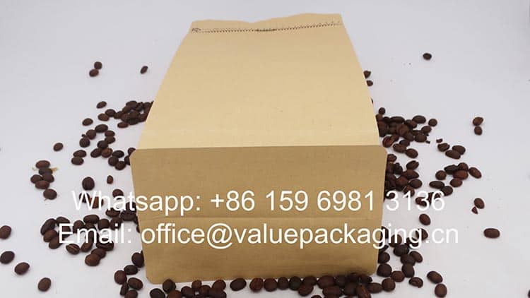 1kg kraft paper flat bottom coffee bag