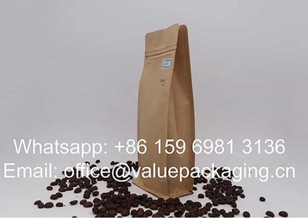 250g kraft paper skinny box bottom coffee bag