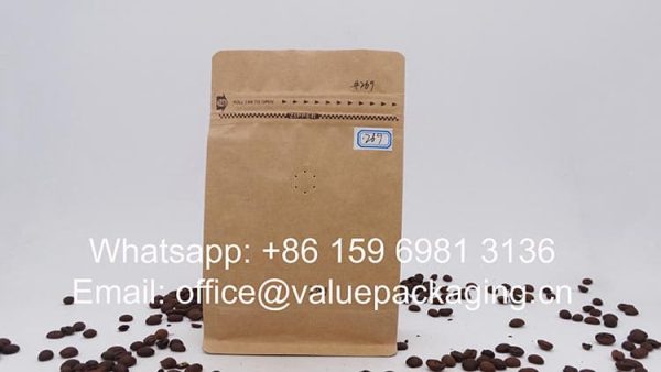 250g Coffee beans Kraft Paper Box Bottom Pouch