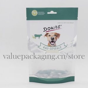 Bottom gusseted zipper pouch for 110g dog treats
