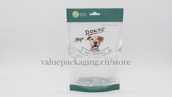 Bottom gusseted zipper pouch for 110g dog treats