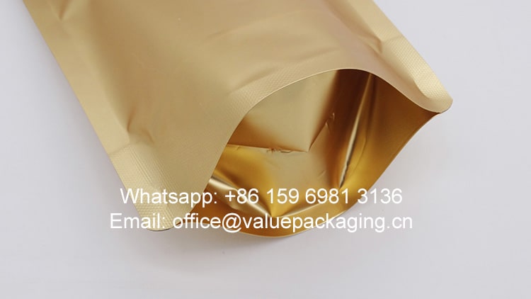 200g matte golden standup zipper coffee bag