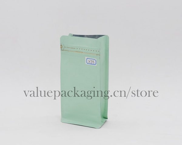 273 100g matte green box bottom coffee bag-min