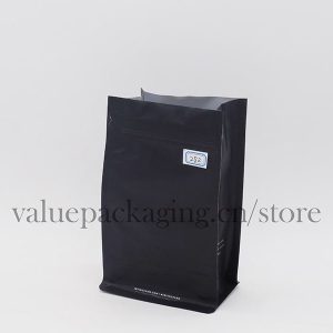 282 matte black flat bottom aluminum foil pouch for 12oz coffee-min