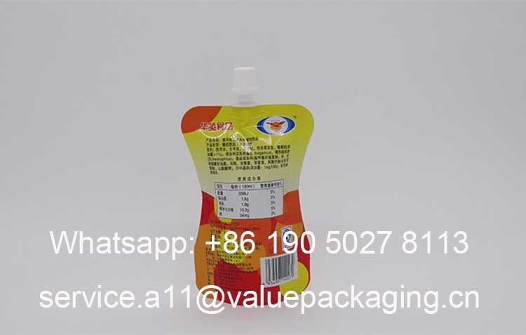 500 180ml spout bag package for yogurt