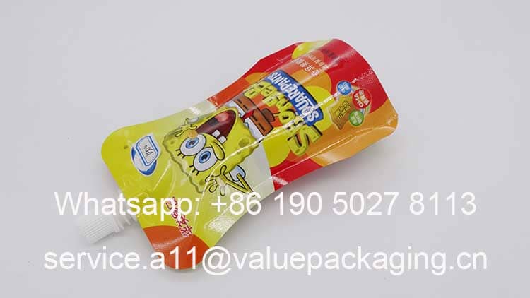 500 180ml spout bag package for yogurt