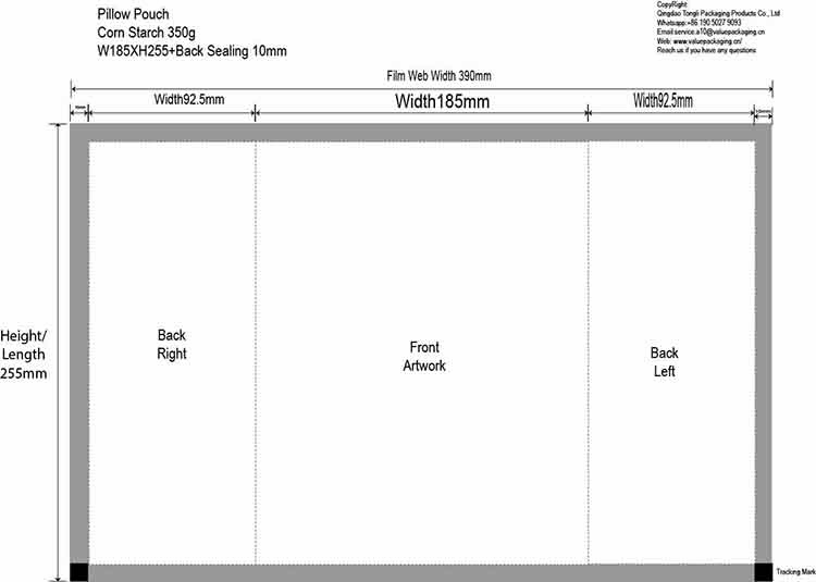 Diecut-line-Corn-Starch-350g-Pillow-Pouch-W185XH255mmBS10mm-200