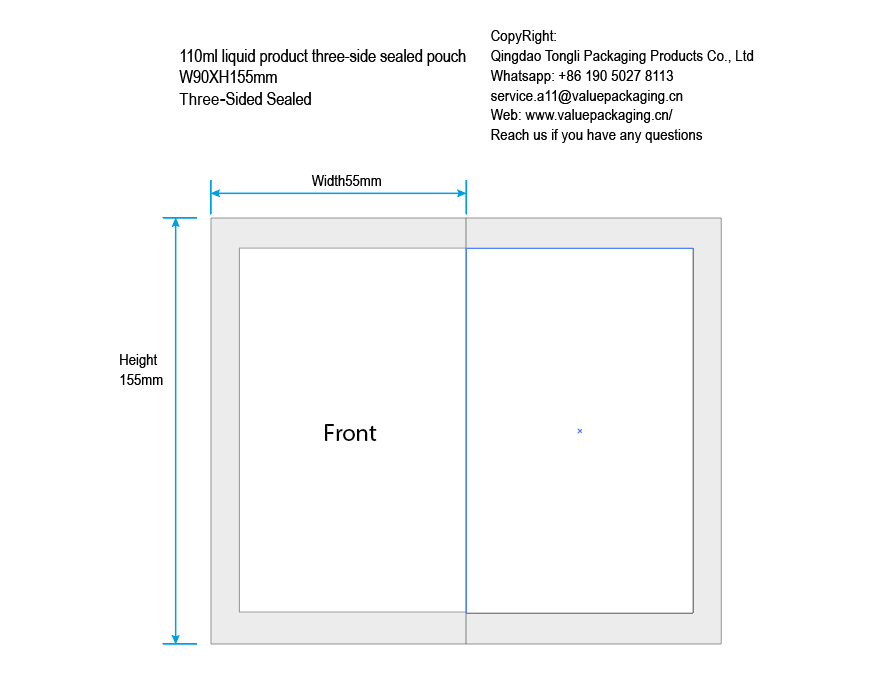 Diecut-line-of-Liquids-110ml-Three Sides Seal-W90xH155 mm
