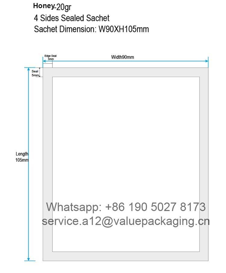 Honey-20g-4 Sides Seal-W90xH105 mm -Package