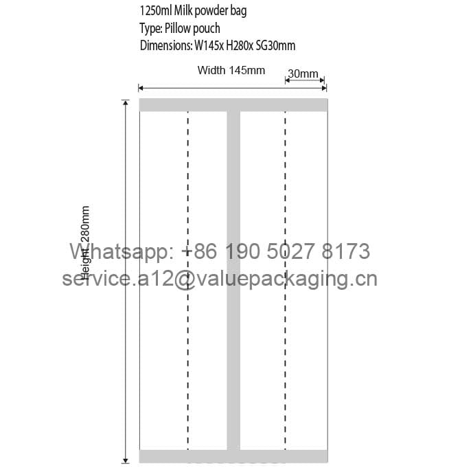 Milk Powder-1250ml-Side Gusset-W145xH280+Side Gusset30x2 mm -Package