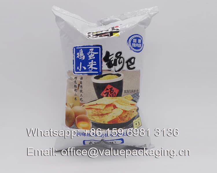 Fried Snack Bag-280g-Pillow Pouch Sachet-W190xH290 mm -Package