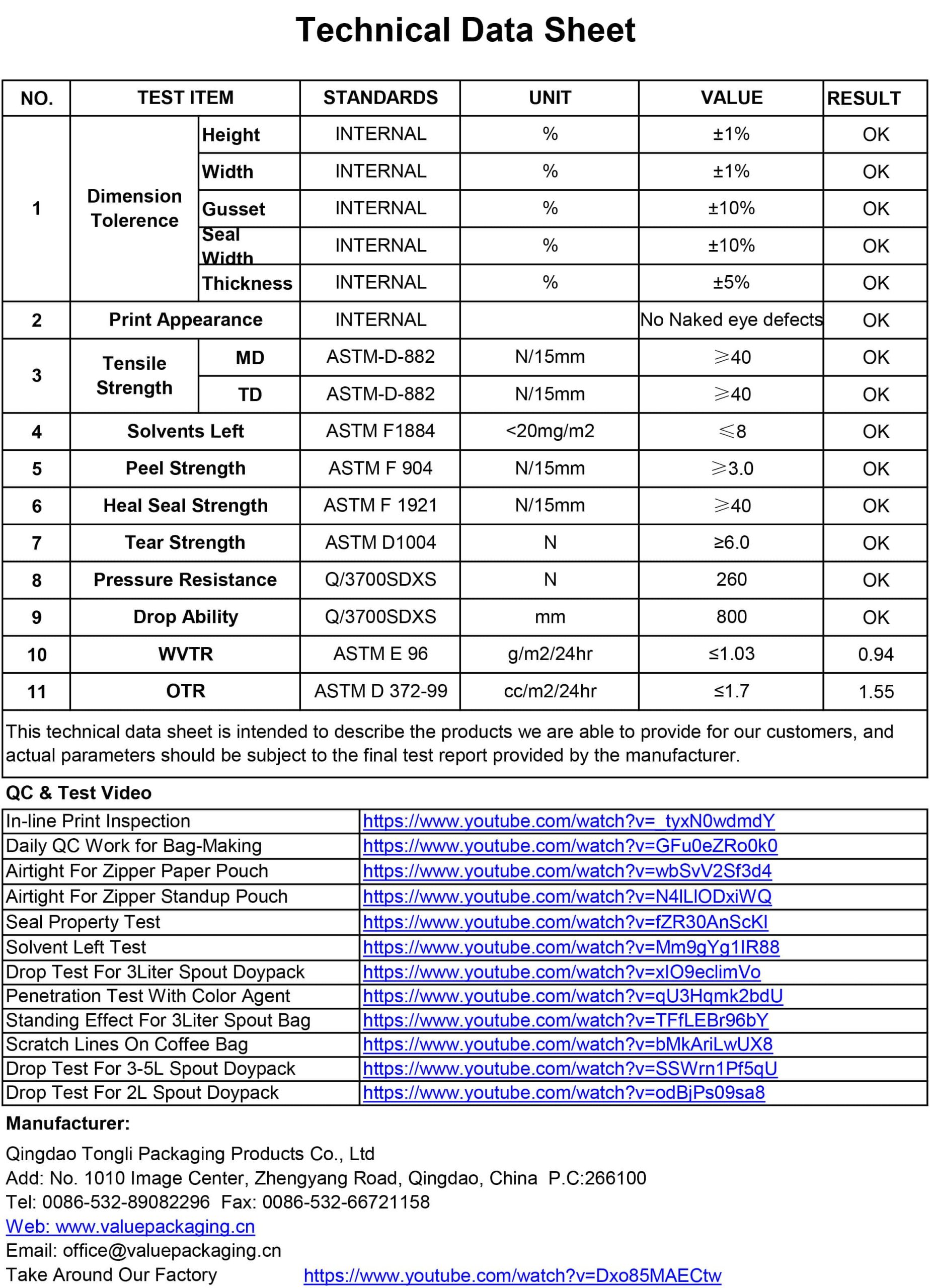 TL-356-Technical-Data-Sheet-of-Matte-gold-standing-re-sealable-pouch-for-500g-coffee-beans