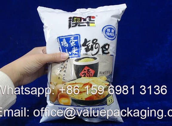 Fried Snacks Bag-280g-Pillow Pouch Sachet-W190xH290 mm -Package