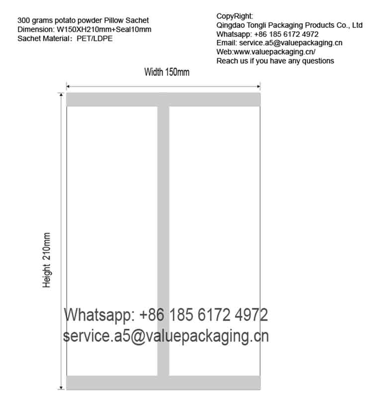 template-diecut-line-Potato-Starch-Pillow-pouch-W150XH210-BackSeal10mm