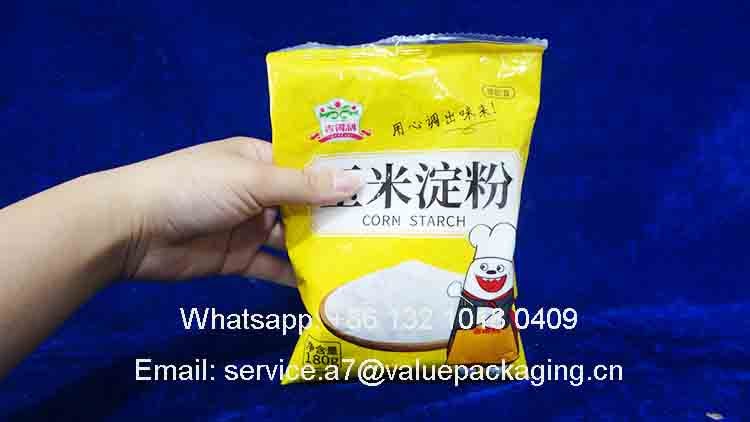 the filled level of the corn starch poly sachet pouch