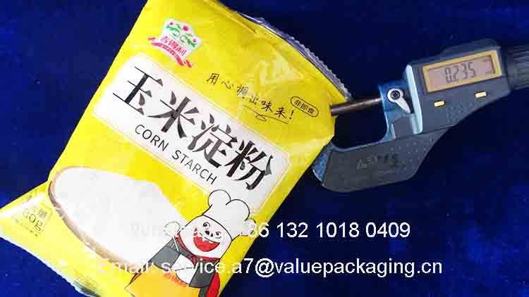 the thick of the corn starch poly sachet pouch