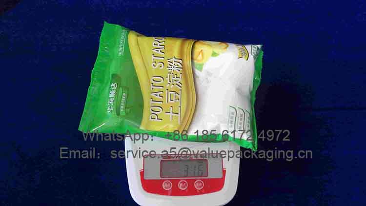 weighing-300-grams-potato-powder-sachet-pouch