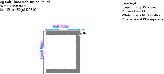 Template-3g Salt Three side sealed pouch W35 X H40 V69